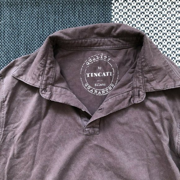 TINCATI Coffee Brown Polo Shirt Pullover, 100% Cotton (Italian), Size Medium - Picture 11 of 16